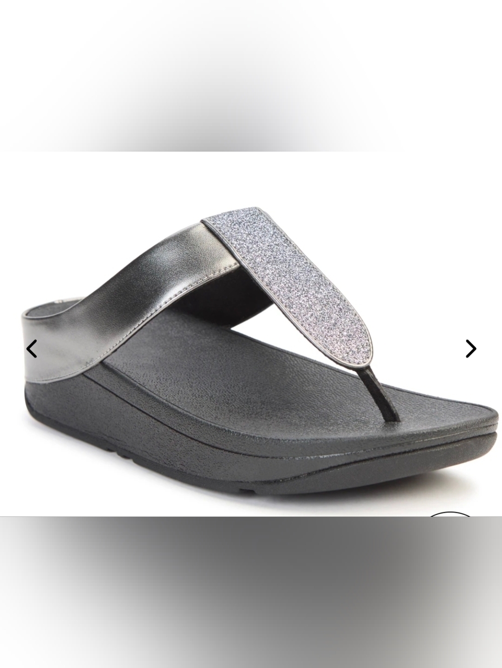 NEW Fitflop Womens Fino Glitterdust Metallic Toe-Post Sandals SZ 7